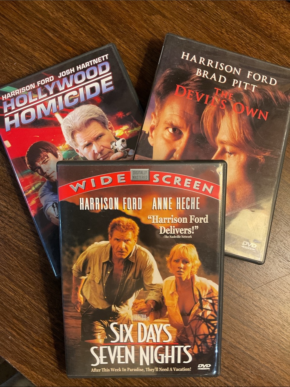 6 Days 7 Nights, Devil’s Own, Homicide DVDs Harrison Ford, Brad Pitt, Anne Heche